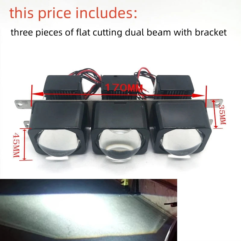 OWN DJM 1.5" MATRIX 42MM BI LED PROJECTOR LENS BILED HIGH LOW DUAL BEAM HEADLAMP MOTORCYCLE 1.5 INCH SQUARE MODULE MOTORBIKE