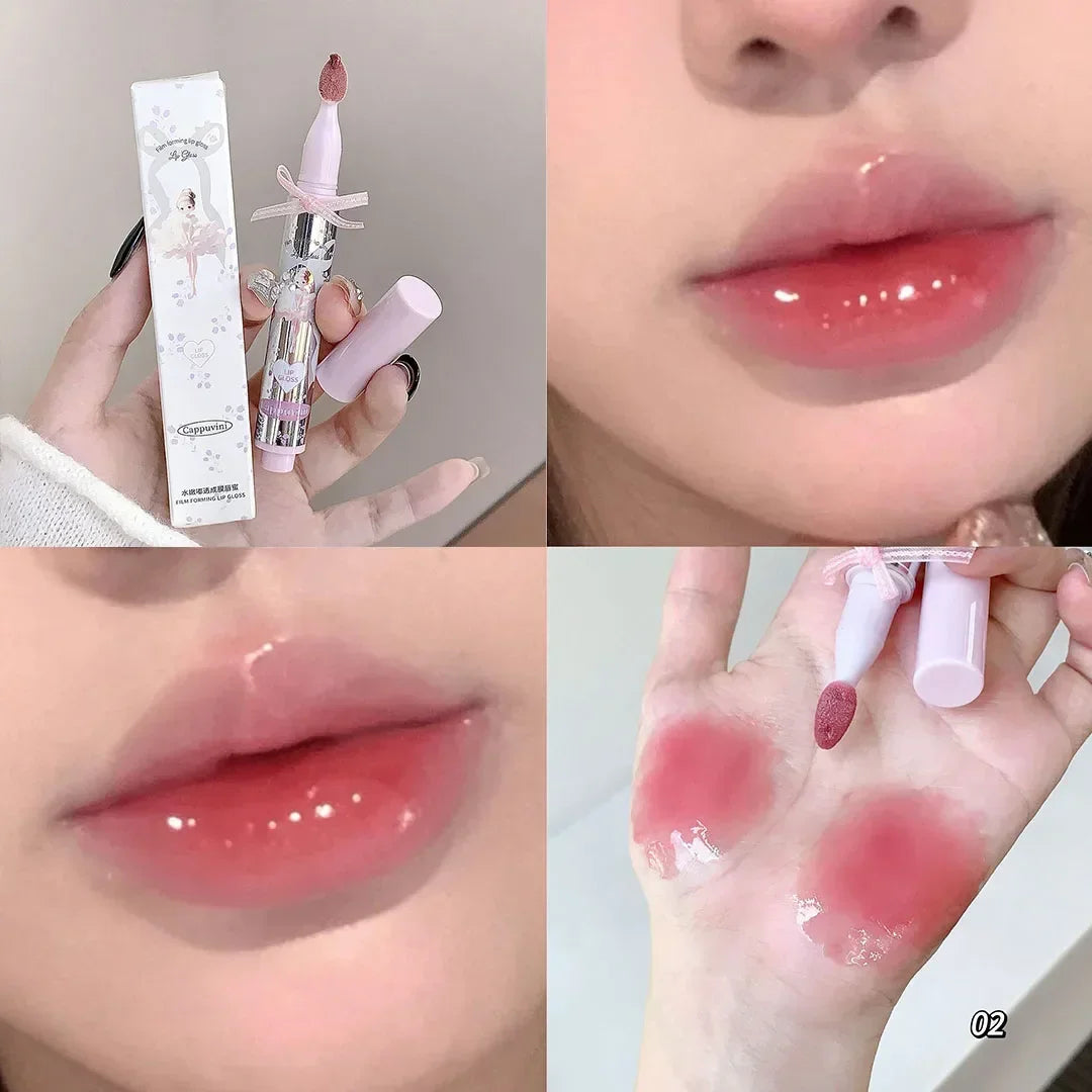 Halo-dyeing Tinted Lip Gloss Crystal Jelly Moisturizing Waterproof Mirror Water Glass Lip Gloss Transparent Color Cosmetics Gift
