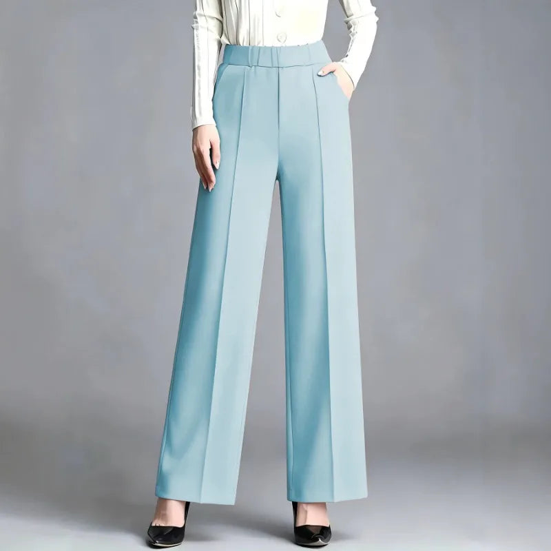 Women High Waist Draped Wide Leg Suit Pants Loose Slimming Straight Casual Versatile Trousers Multiple Colors Daily Commuter