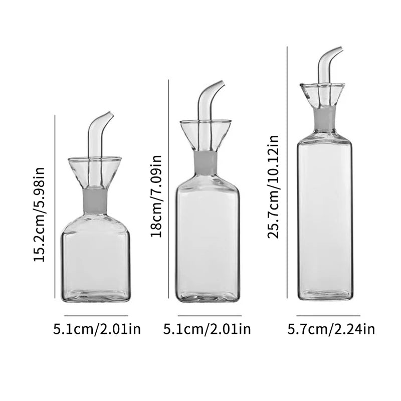High Borosilicate Glass Oil Dispenser, Leak-Proof Airtight Bottle for Kitchen, Dripless Soy Sauce, Vinegar & Seasoning Pot