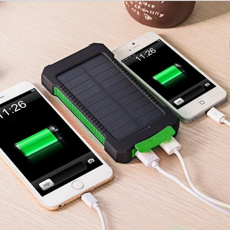 500000mAh Waterproof Outdoor Solar Power Bank Dual USB Travel Portable Solar Phone Charger Solar Powerbanks for Xiaomi Camping