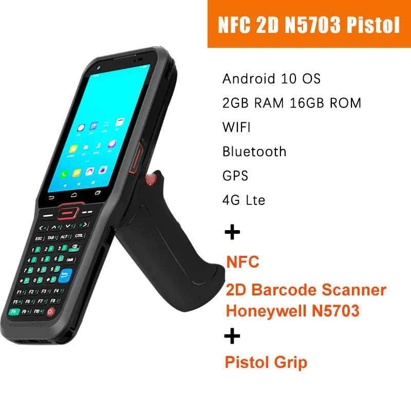 Android Rugged PDA Handheld Terminal 1D/2D QR Code Barcode Scanner NFC for Inventory Logistics Warehousing Data Collector