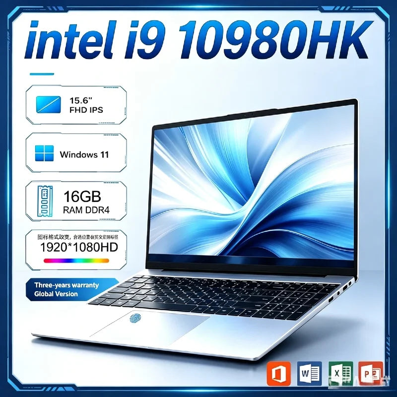 2026 15.6" Gaming Laptop Intel Core i9 10980HK 32GB RAM 2TB SSD Windows 11 Pro Ultra Slim Notebook Computer for Office Business