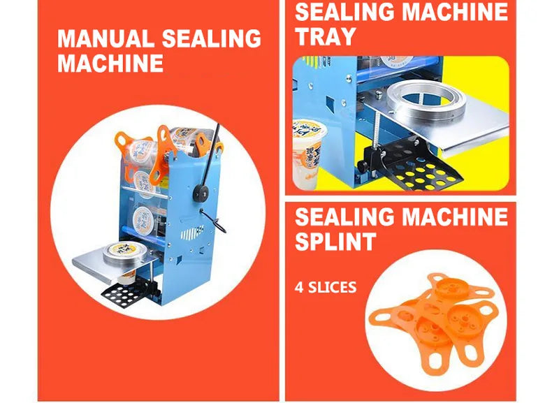95MM Commercial Cup Sealing Machine Manual Pressure Sealing Machine Beverage Cup Sealer Milk tea Seal machine Boba Tea Machine