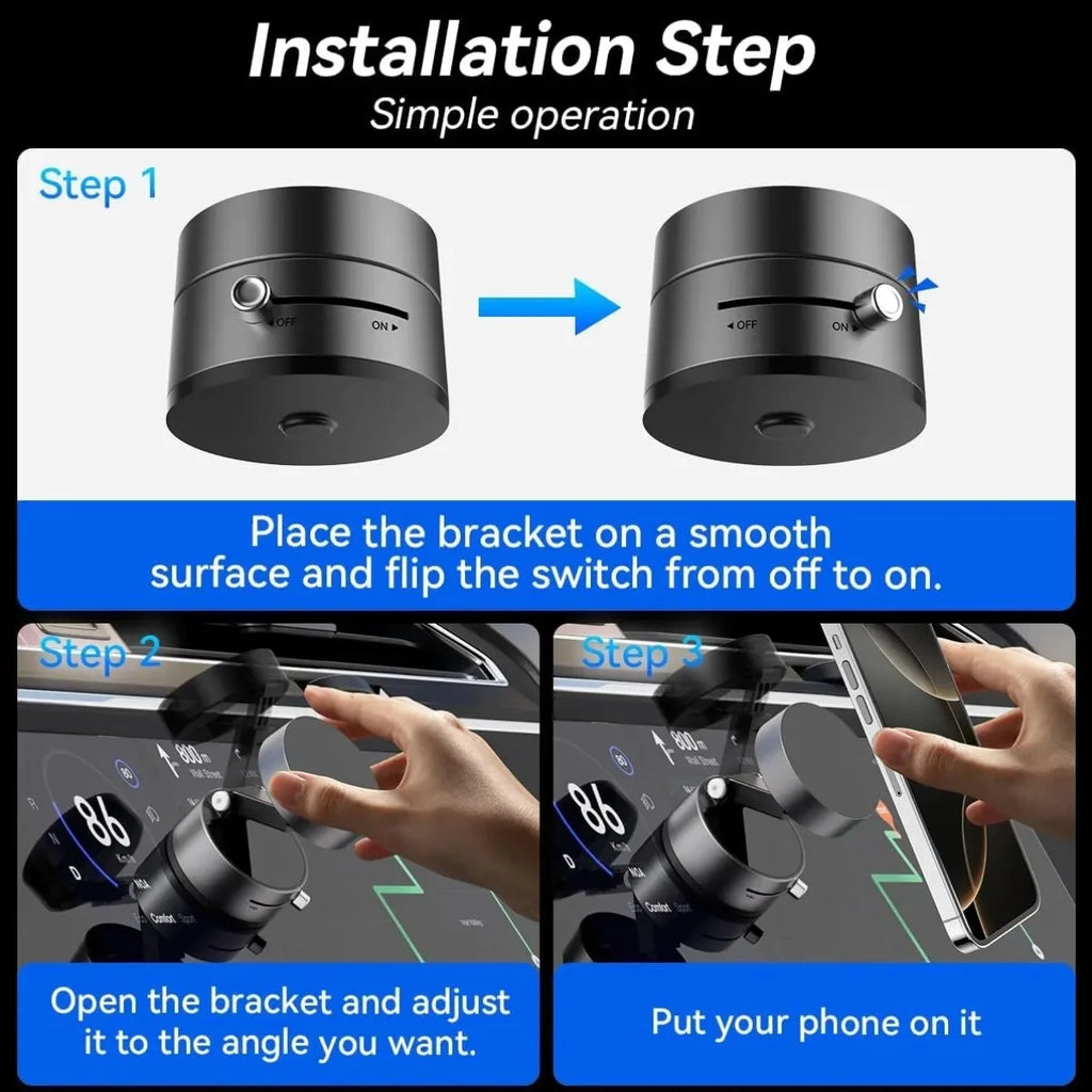Car/Mirror/Gym Vacuum Suction Fold Magnetic Phone Holder 360 Rotation Suction Cup Car Phone Stand Mount For Magsafe iPhone 16~12
