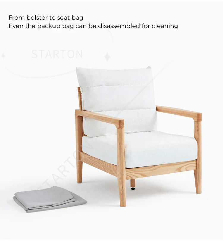Wooden Sofa with Removable Cover Feature