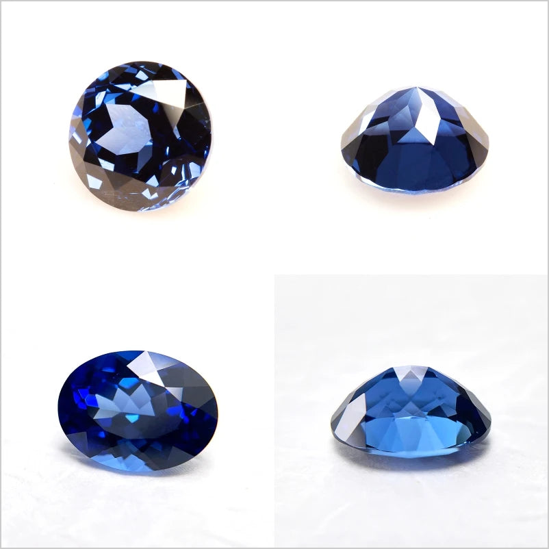 ABCLab Grown Sapphire Royal Blue Color Multiple Cuts Available Gems For Jewelry Setting&Custom Design Selectable Certificate