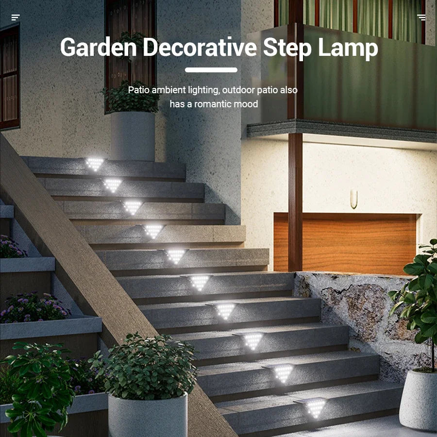 22/24LED Solar Stair Light, IP67 Waterproof Outdoor Step Light, Anti-theft Decorative Lamp for Garden Deck Front Porch Patio