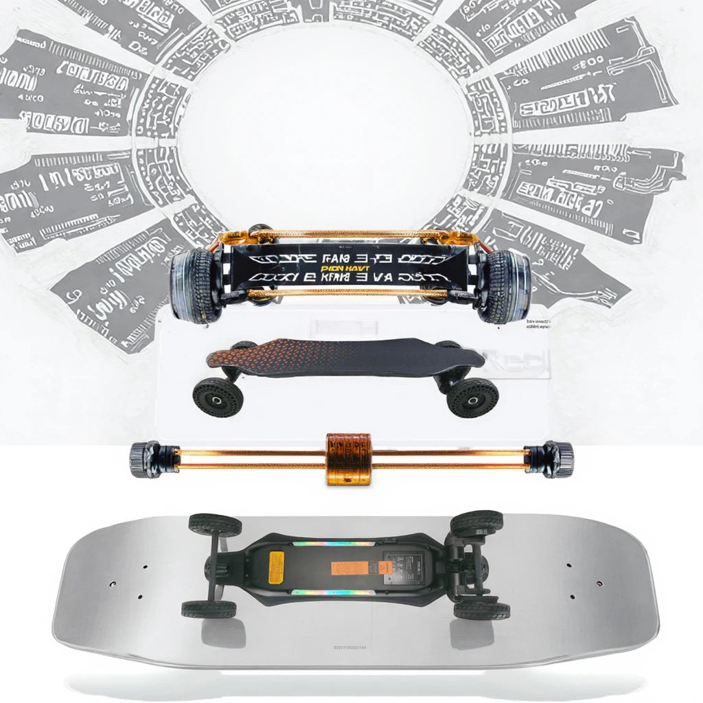Popular 2000W Endurance Electric Skateboard 4x4 Wheel 7500mAh Battery Hub Motor Road Ready Longboard Featuring Gravity Casting