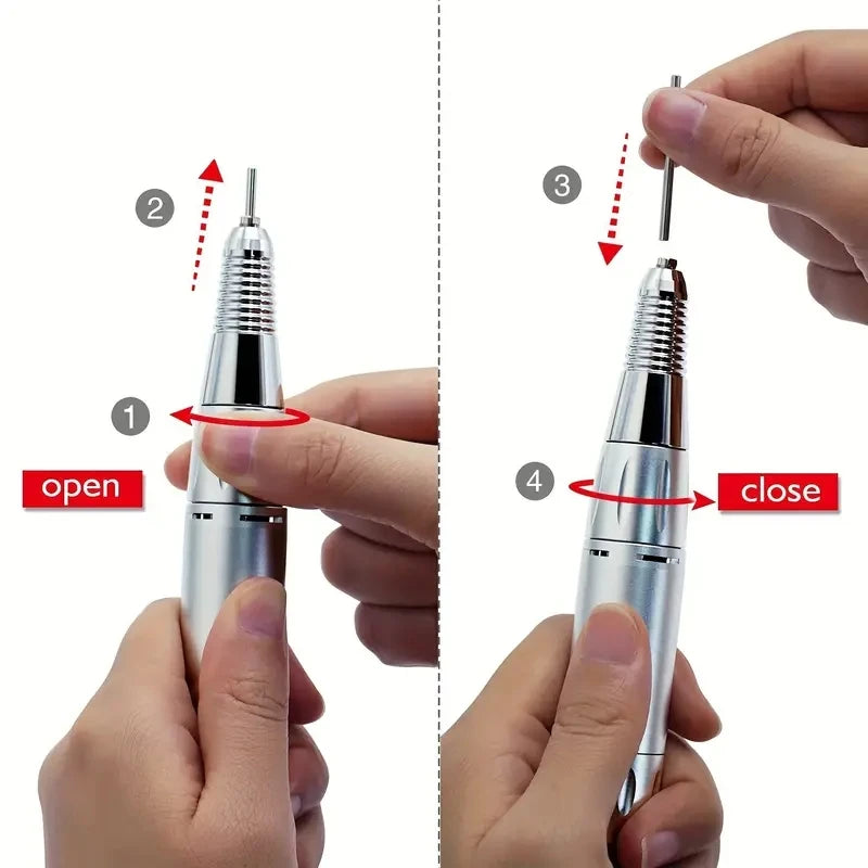 35000 RPM Professional Electric Nail Drill Handle Nail Art Drill Handpiece File Polish Grind Machine Manicure Drill Accessory