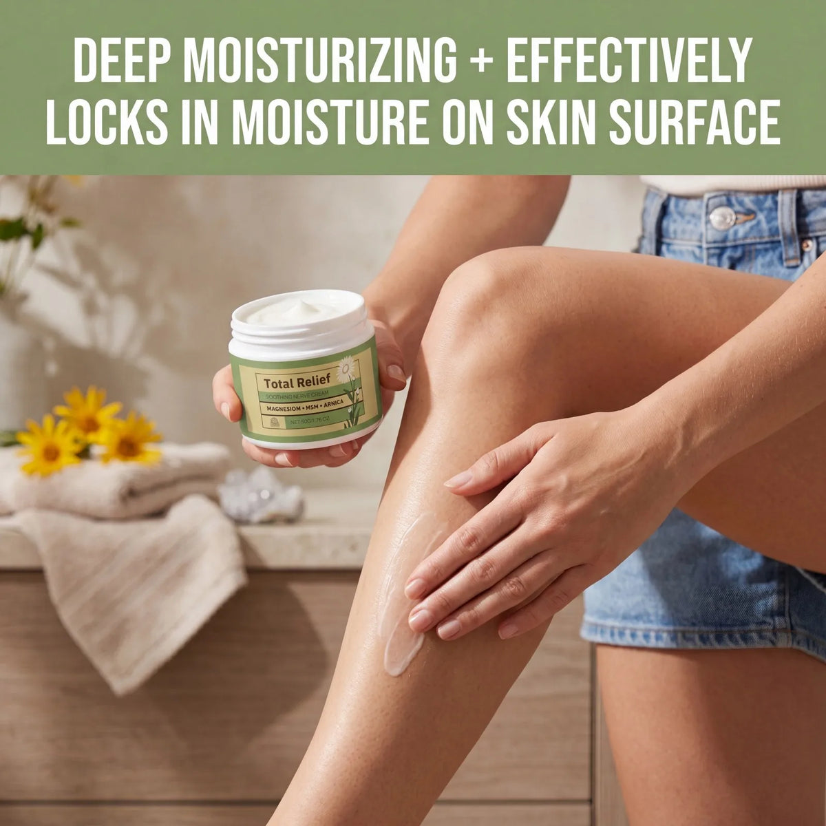 Magnesium Body Care Cream Deep Moisturizing Non Greasy Fast Absorbing Soothing Daily Skin Nourishing  Soothing Cream 50g