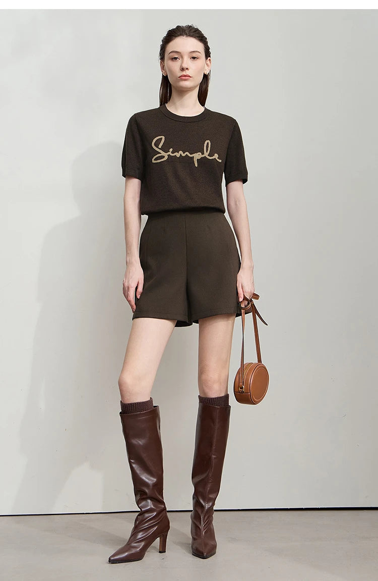AMII 2025 Autumn Concise for Loose Casual Wide-leg Female pants Elegant Office Lady Simple  Shorts Bottoms 12523083