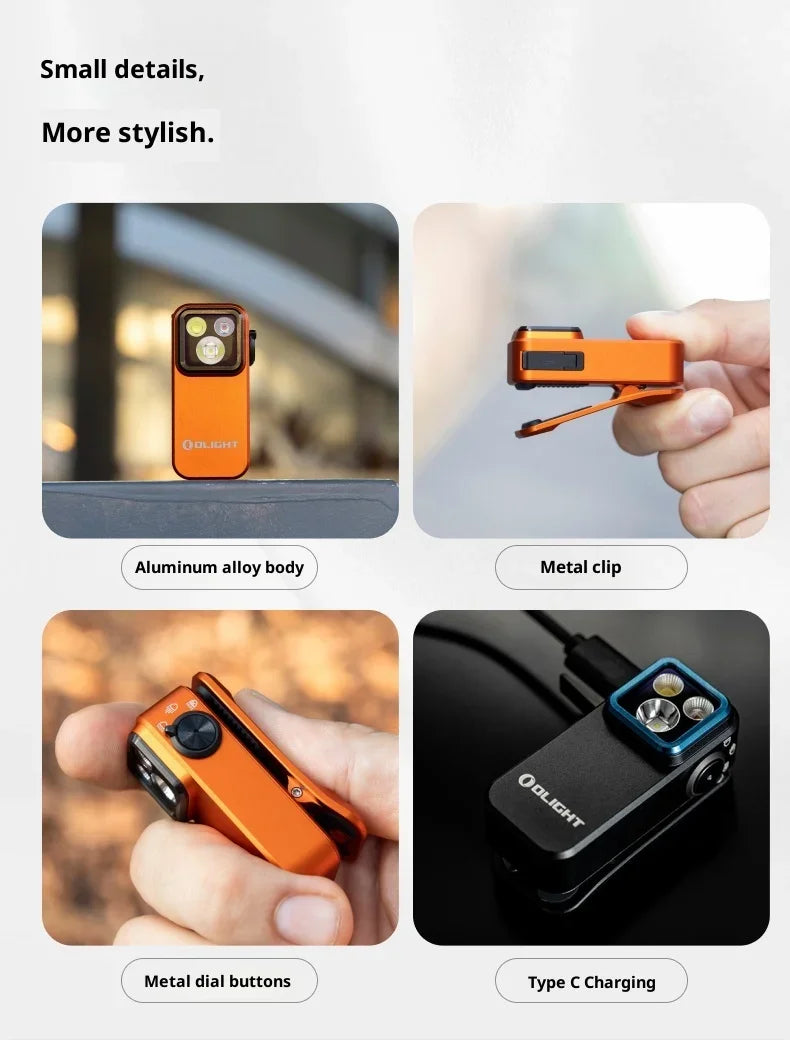 OLIGHT Oclip Pro S Mini Flashlight 600LM EDC Portable Headlight with 5 Light Modes Emergency Signal for Outdoor Use Outdoor Gear