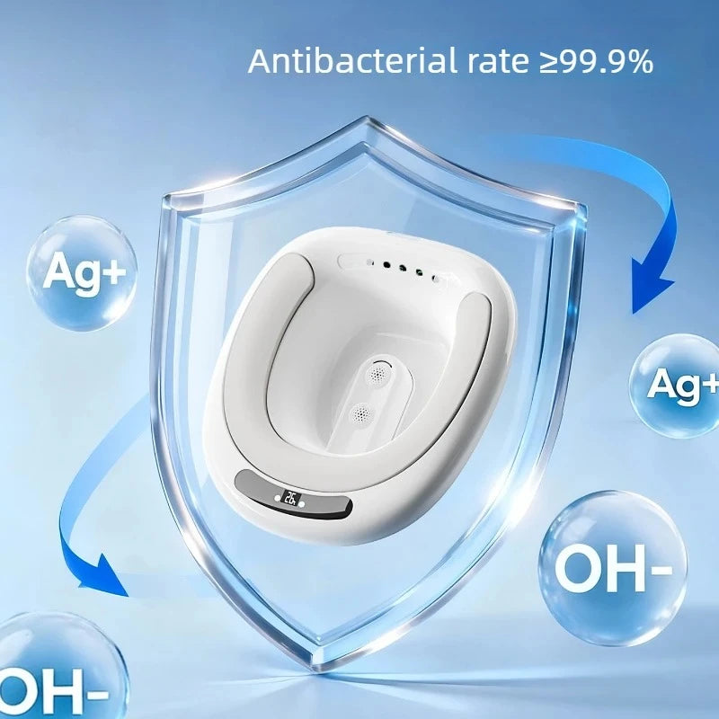 Electric hands-free toilet system, antibacterial detachable washbasin kit, clinical grade sitz bath, steam solution