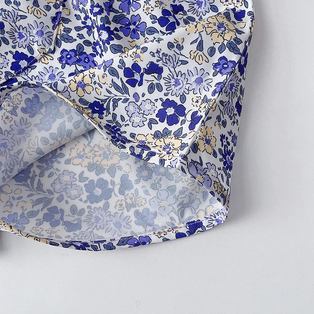 Bear Leader Girls Clothing Sets Summer Solid Suspender T-shirt Tops + Floral Shorts Sets 2pcs Kids Clothes Suit 2pcs Outfits