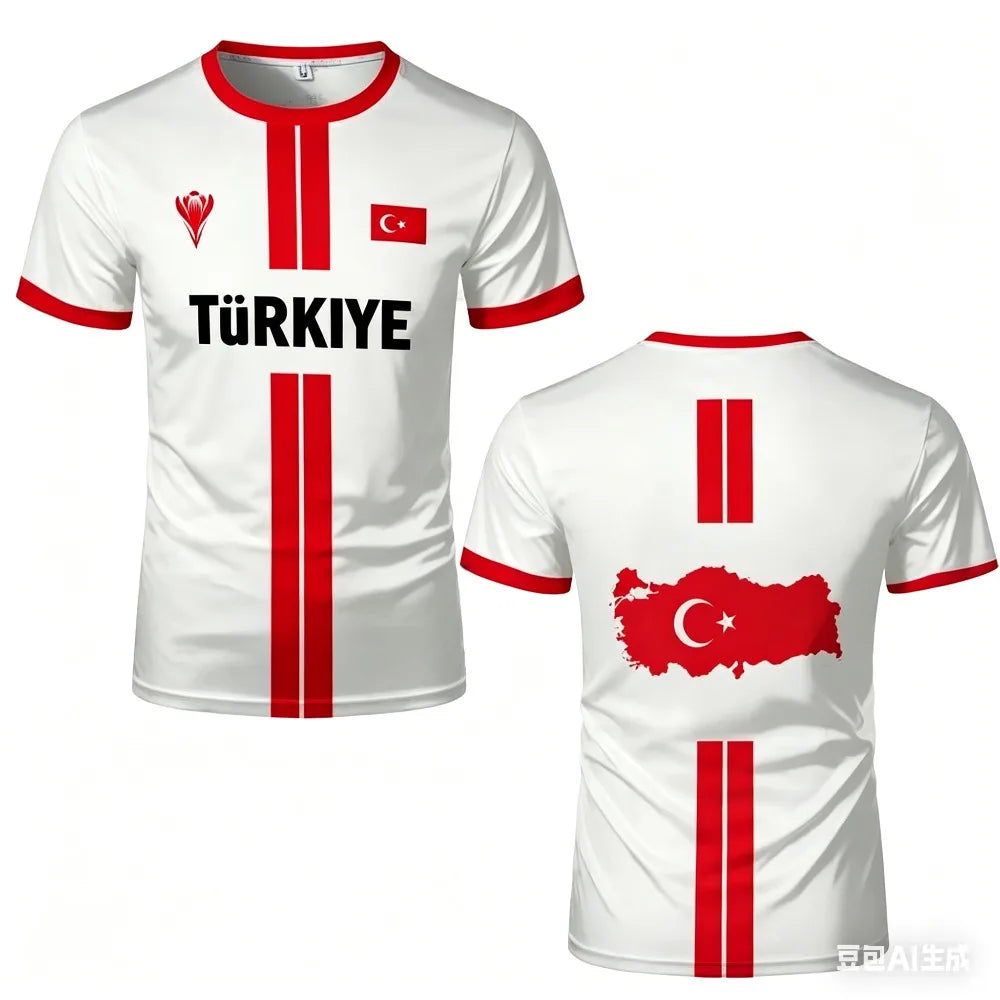 Türkiye 3D print sport Quickdry Breatha men women T-shirt outdoor football jersey fanTeam training apparel parent-child clothing