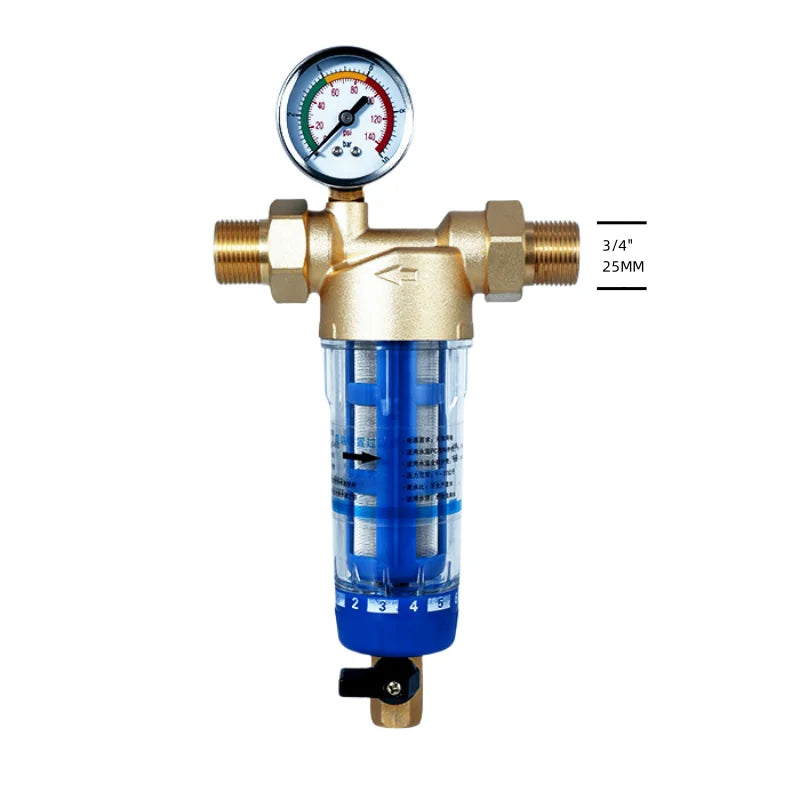 Front Purifier Whole House Spin Down Sediment Water Filter Central Backwash Remove Rust Contaminant Stainless Steel Mesh
