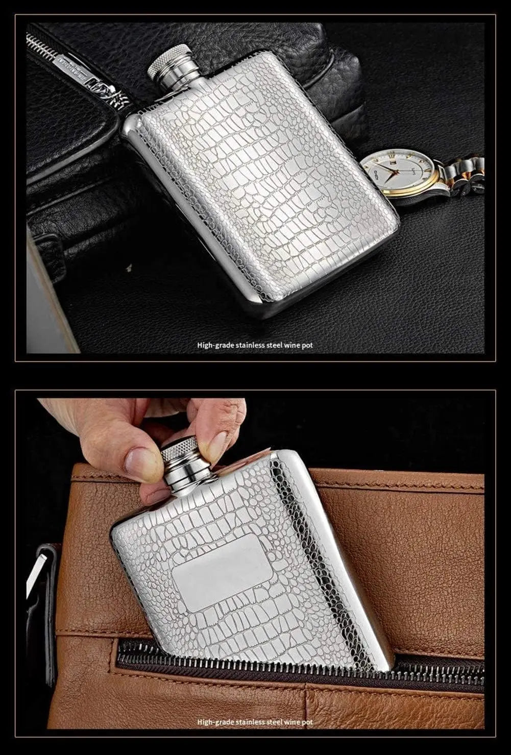 Personalized Small Mini-Thick Stainless Steel Portable Outdoor Flagon with High-Grade Wine Bottle
