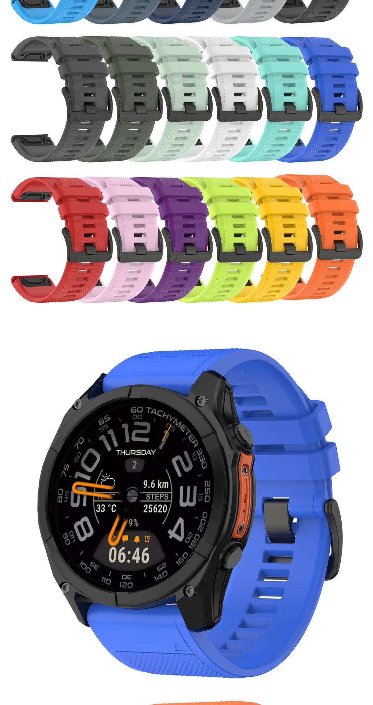 22 26mm Silicone Watch Band for Garmin Fenix 6 6X Pro 5X 5 Plus 7 7X Solar Watchband Bracelet for Fenix8 Epix Pro 47 51mm Corrra