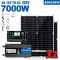 7000W Portable Solar Power Kit 600W High-Efficiency Panel + 100A Controller + 12V to 110V/220V Inverter Ideal for RV Camping