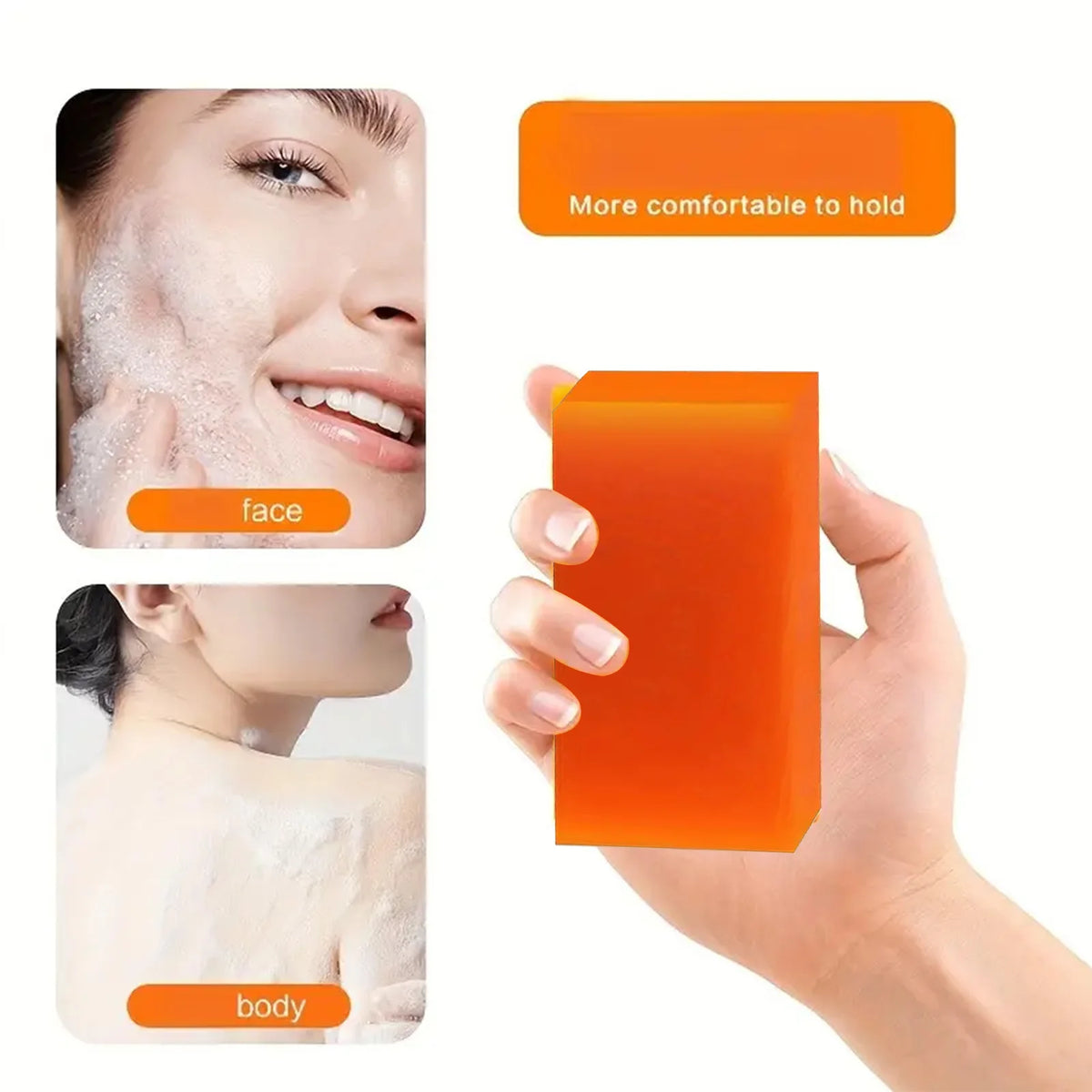Kojic Acid Soap with Vitamin C & Collagen – Turmeric Glutathione Bar for Face & Body 100g