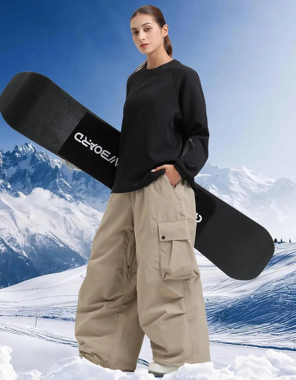 GSOU SNOW 2025 Loose Skiing Pants Snowboard Sport Trousers Outdoor Waterproof Windproof Ski Wear Winter Warm Female Ski Britches