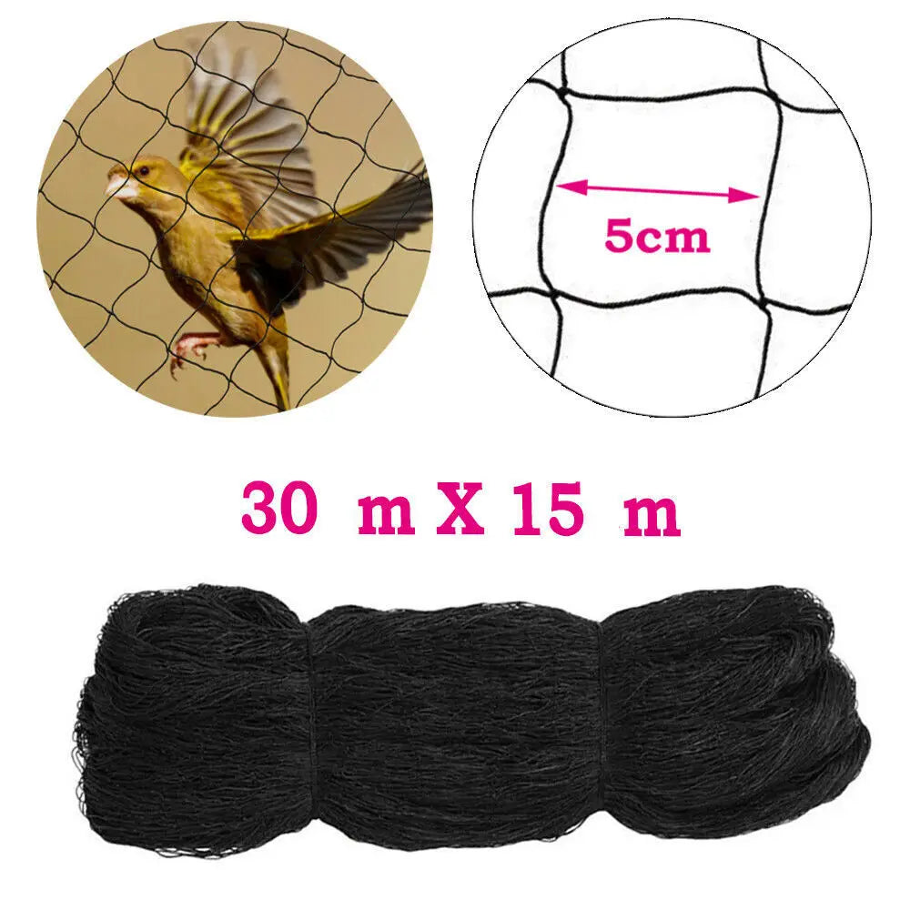 30 x 15m Bird Netting Heavy Duty Nylon Mesh Garden Netting Protect Fruit Trees, Plants and Vegetables, Bird Netting