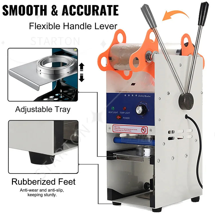 Cheap Price 69mm Wholesale Electric Cup Sealer Small Size Plustic Water Milk Tea Jam Manual Cup Sealing Machine