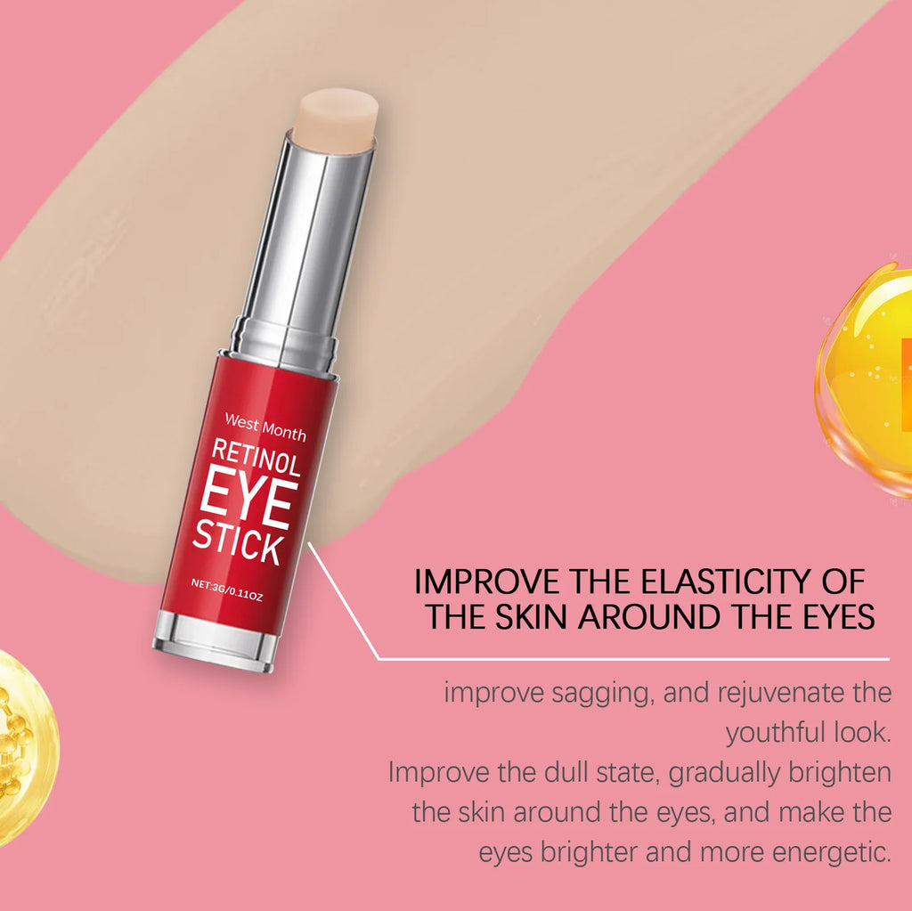 Retinol Eye Cream Stick - Firms and Elasticizes Skin, Moisturizes and Massages to Care for the Eye Area