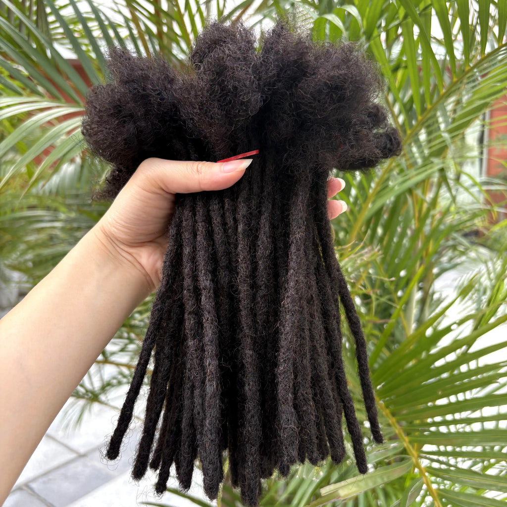 6-20inch 0.6cm Regular Loc Extension Human Hair 50 Strands Full Handmade 100% Human Hair Loc Dreadlock Extension for Men Women