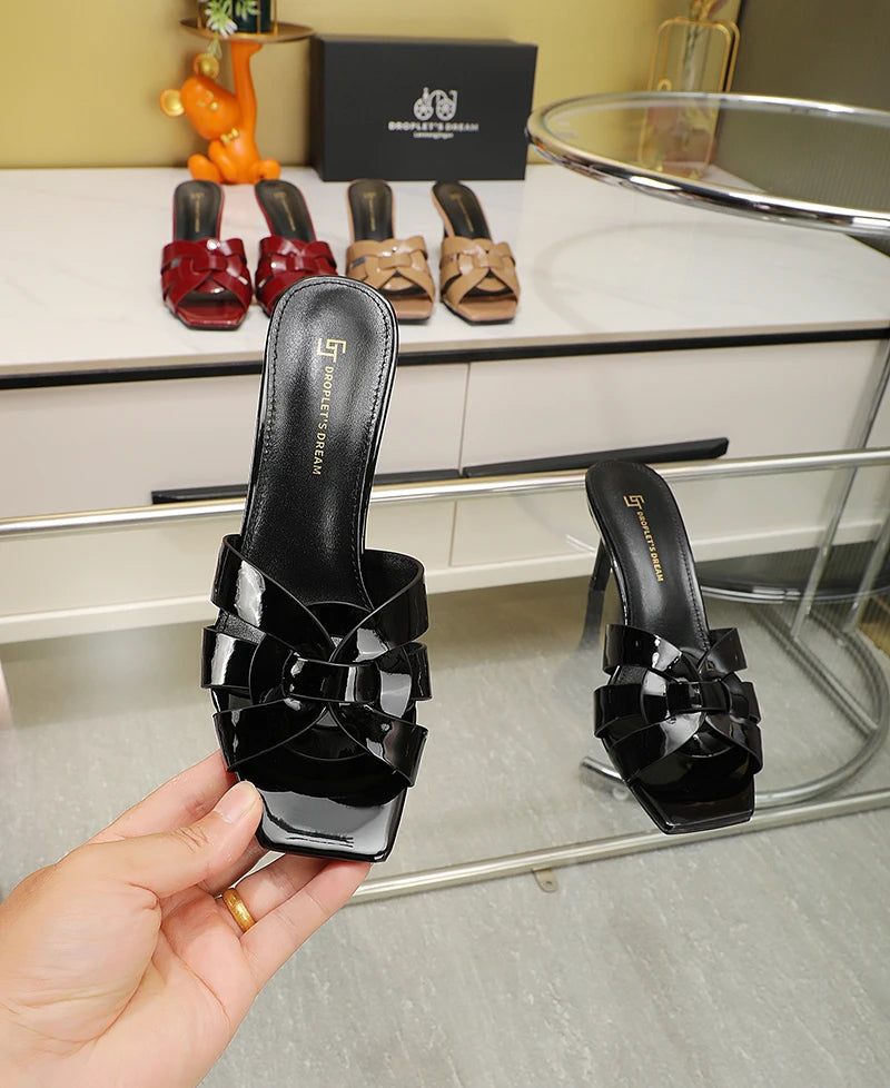 Fine heeled classic design, elegant and sexy style for women, high comfort, suitable for various occasions, fine heeled slippers