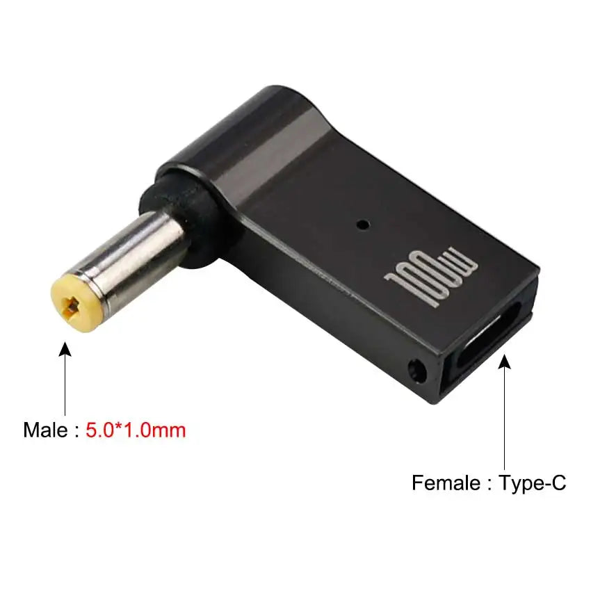 YuXi PD 100W USB Type C to Dc Power Jack Connector USB C to Universal Laptop Power Adapter Plug Converter for Asus Dell Lenovo