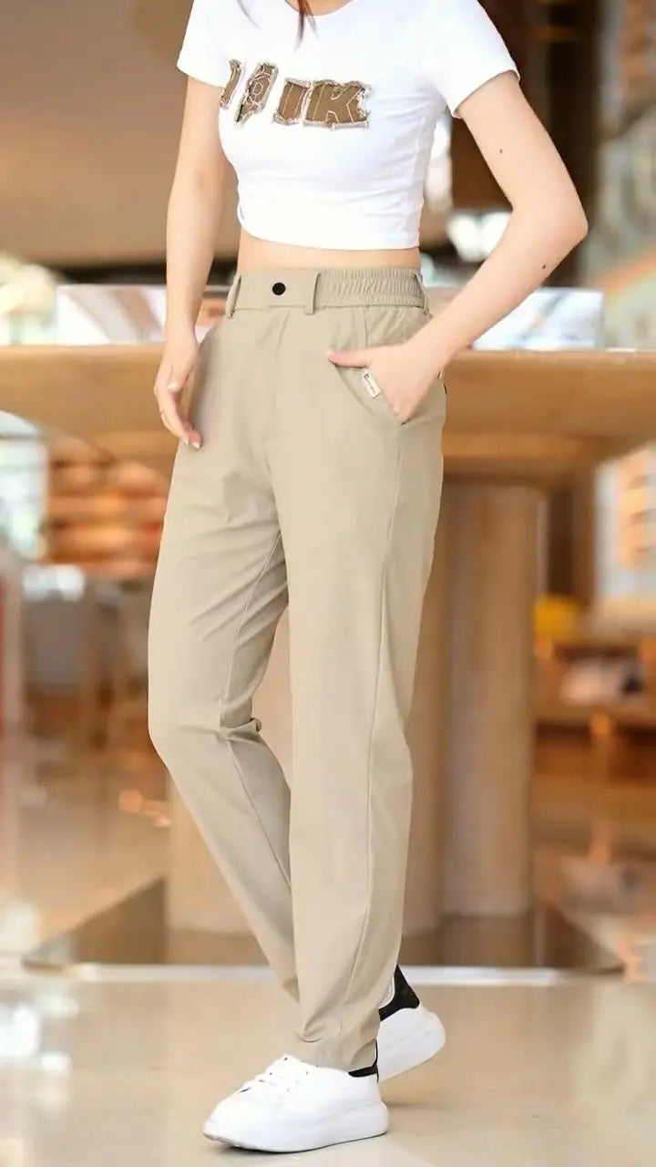 High Elasticity Ice Silk Casual Pants Men's Summer Thin Style Quick Dry Fashion Business Straight Leg Pants