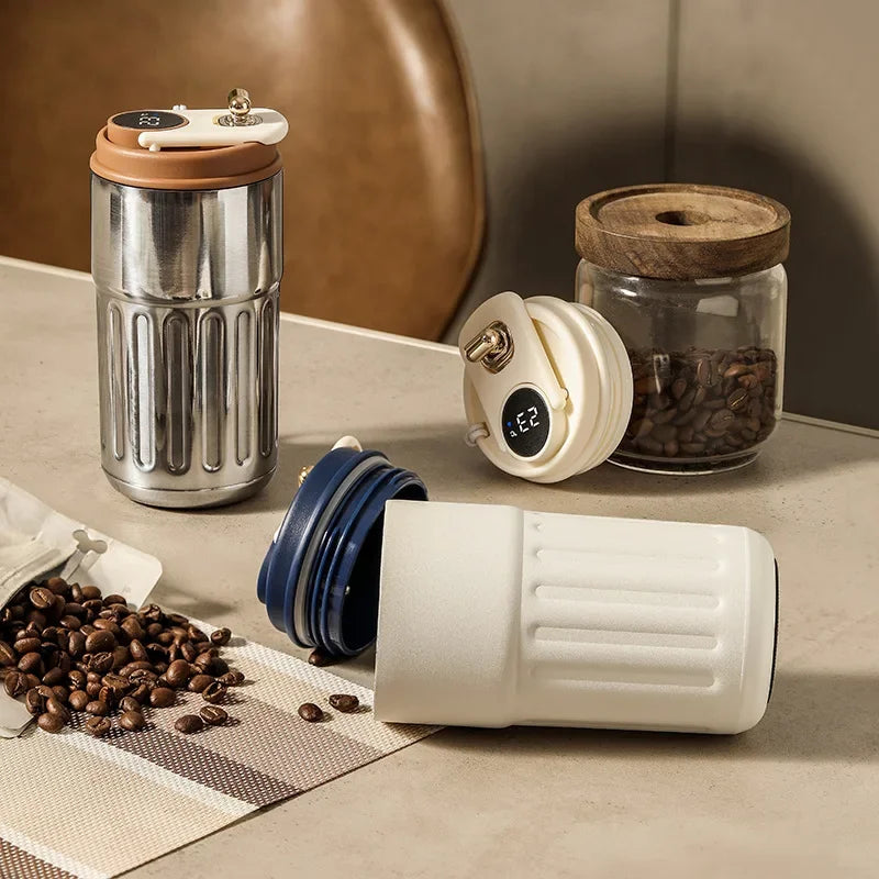450ML Stainless Steel Thermo Water Bottle LED Temperature Display Coffee Cup Keep Cold and Heat Thermal Mug Travel Vacuum Flask