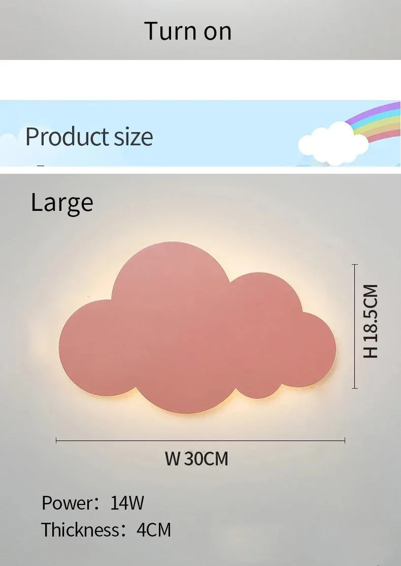 LED Cloud Wall Lamp Touch Control Dimmable Modern Wall Light for Kids Children's Bedroom Living Room Decor 220v