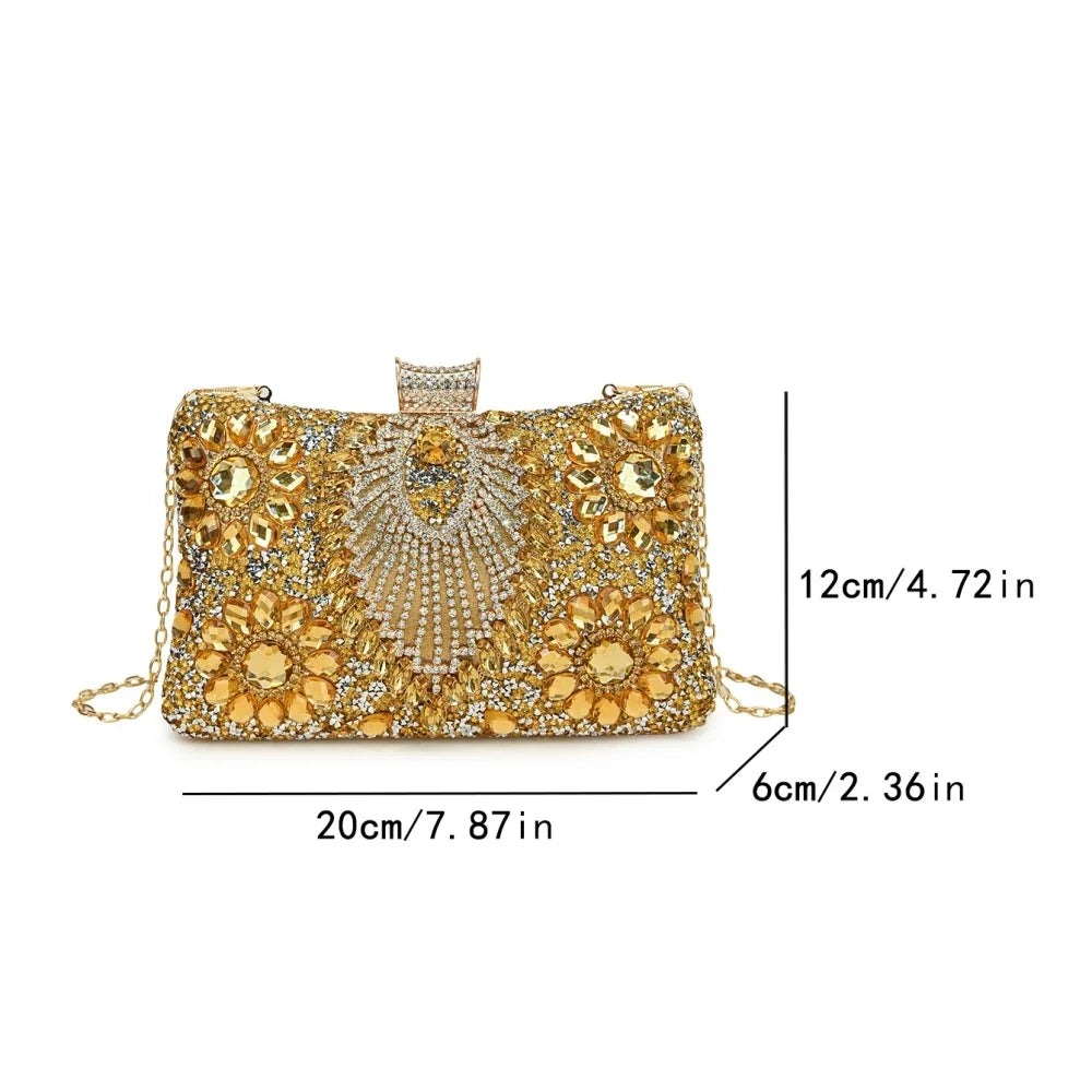 Luxury Sparking Rhinestone Evening Clutch Bags For Women Wedding Prom Dinner Party Gemstone Crossbody Bag 2024 Designer Handbags