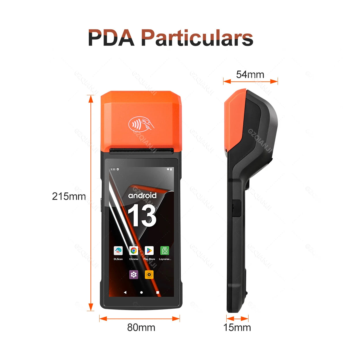 New 4G Android 13 POS PDA Terminal 1D 2D Barcode Scanner Reader Built-in Thermal Receipt Bill Printer Handheld Wifi NFC Loyverse
