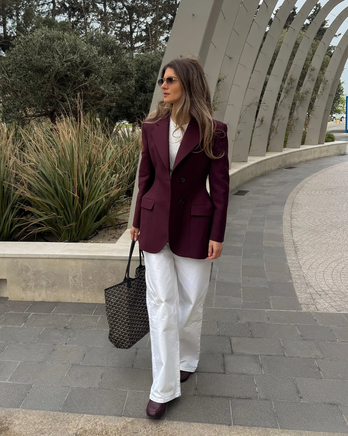 Women Burgundy Waist Cinching Blazer Coat Fashion Full Sleeve Lapel V-neck Button Slim Jacket 2026 Lady Spring Autumn Outwear