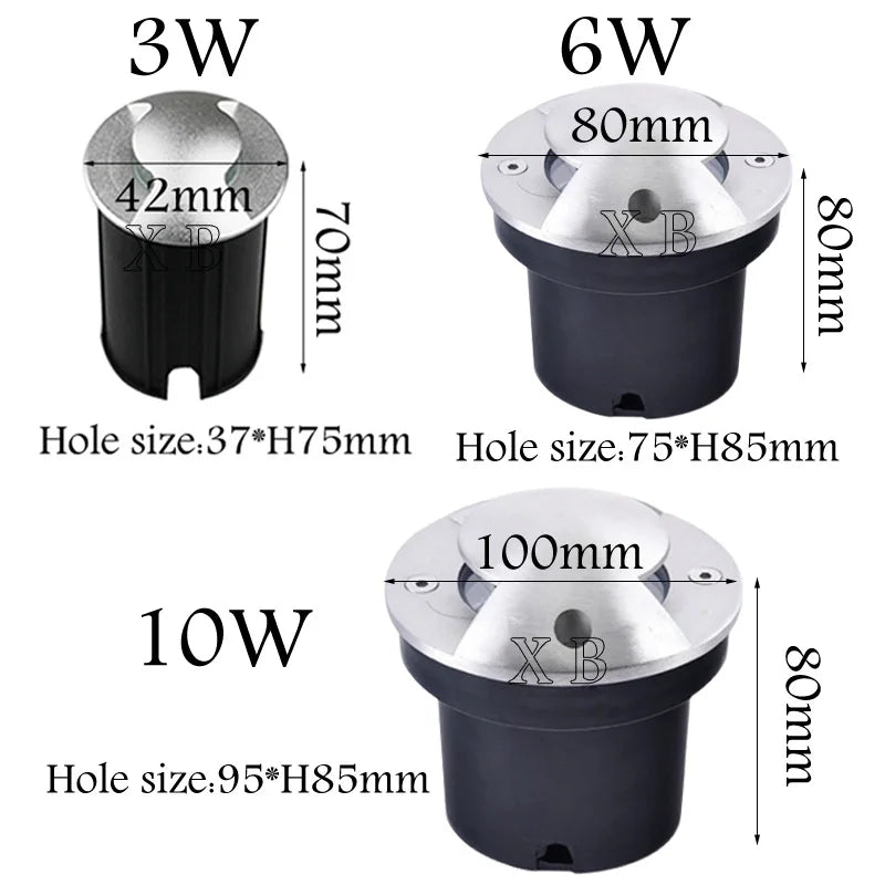 Outdoor Lighting 10W 6W 3W Garden Yard Step Stairs Floor Deck LED Recessed Inground Lamps LED Underground Spotlight AC220V 110V