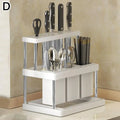 Kitchen Knife Holder Multi-Function Cutter and Cutlery Drainer Rack PP Space Saving Kitchen Utensil Organizer Rack