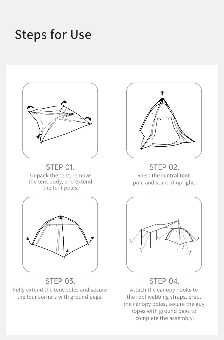 Naturehike Ango S  3 4 Person Tent Outdoor Automatic Tent Family Waterproof Park Tent One-Touch Tent Portable Sun Shelter Tent
