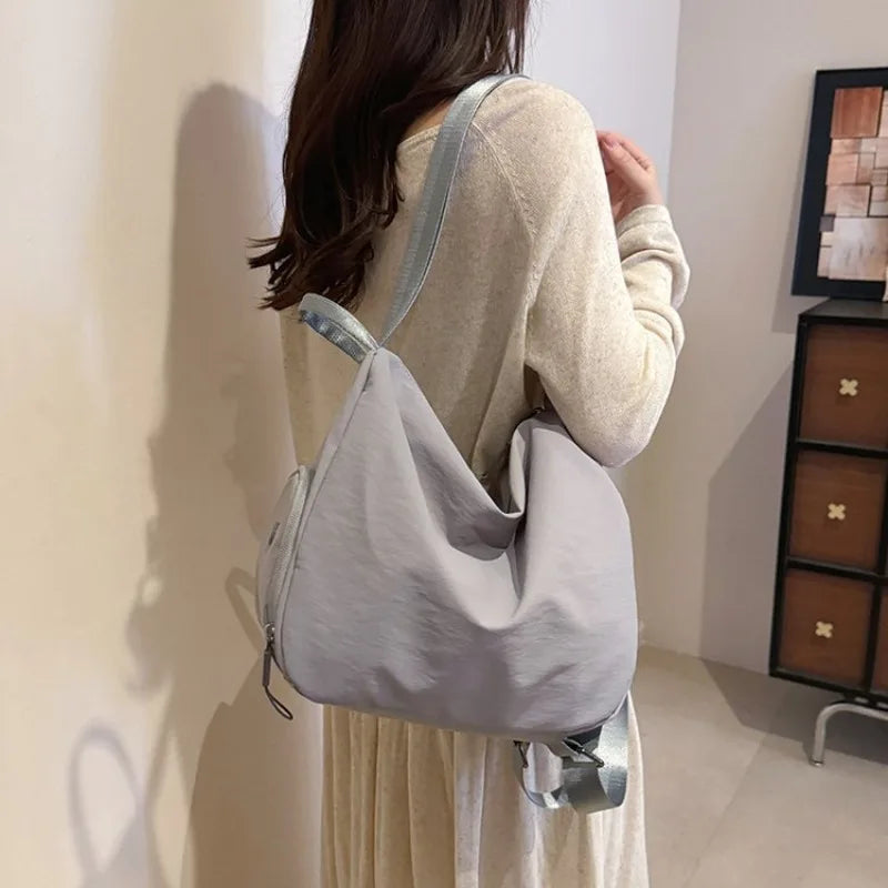 Women's Casual Nylon Large Capacity Shoulder Bag with Pocket, Casual Style for Daily Use, Sports, Travel, and Outdoor Activities
