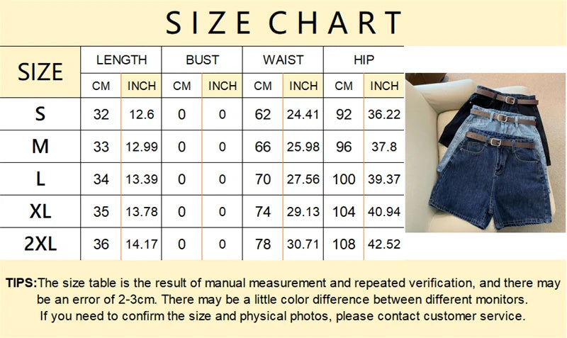 Denim Shorts Women's Summer New Wave High Waist Simple Slim Loose Wide Leg Joker A-pants Casual Straight Leg Pants Jeans
