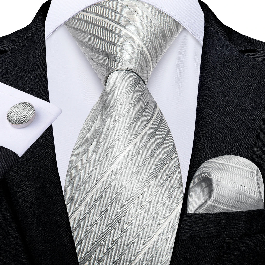 8cm Men's Polyester Ties Pocket Square Cufflinks Green Gold Paisley Wedding Party Accessories Necktie Gift