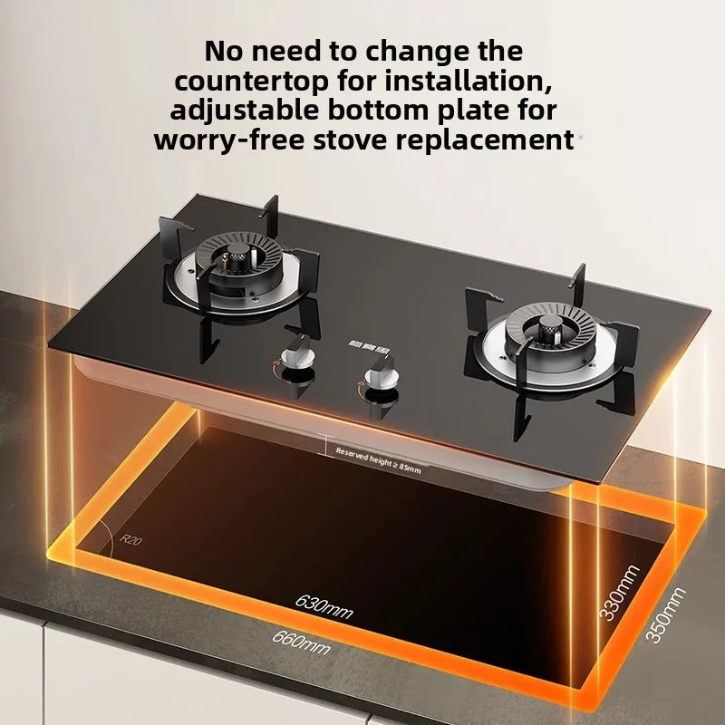 New Household Double Burner Gas Stove Built-in Desktop LPG Natural Gas High Fire Energy Class 1 Cooktop X1