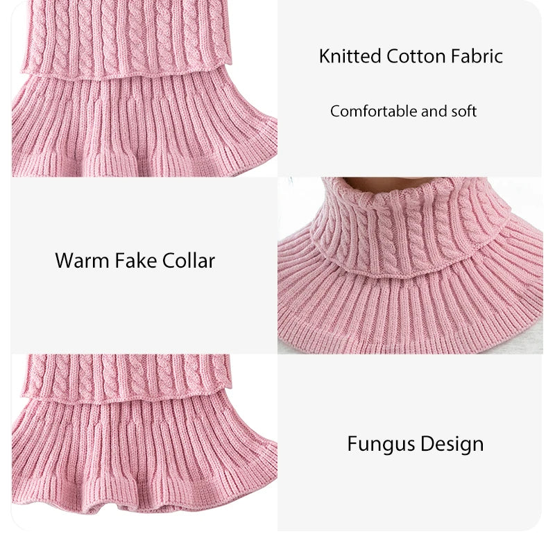 Winter Detachable Cotton Knitted Turtleneck Collar For Women False Collar Fashion Warm Cover Head Neck Guard Collar Unisex