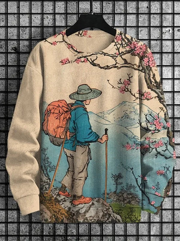 Men's Animal Cat Sweatshirt Long Sleeved Sweatshirt O-Neck Fashion Cool Daily 3D Printed Japanese Art Prints Casual Sweatshirt