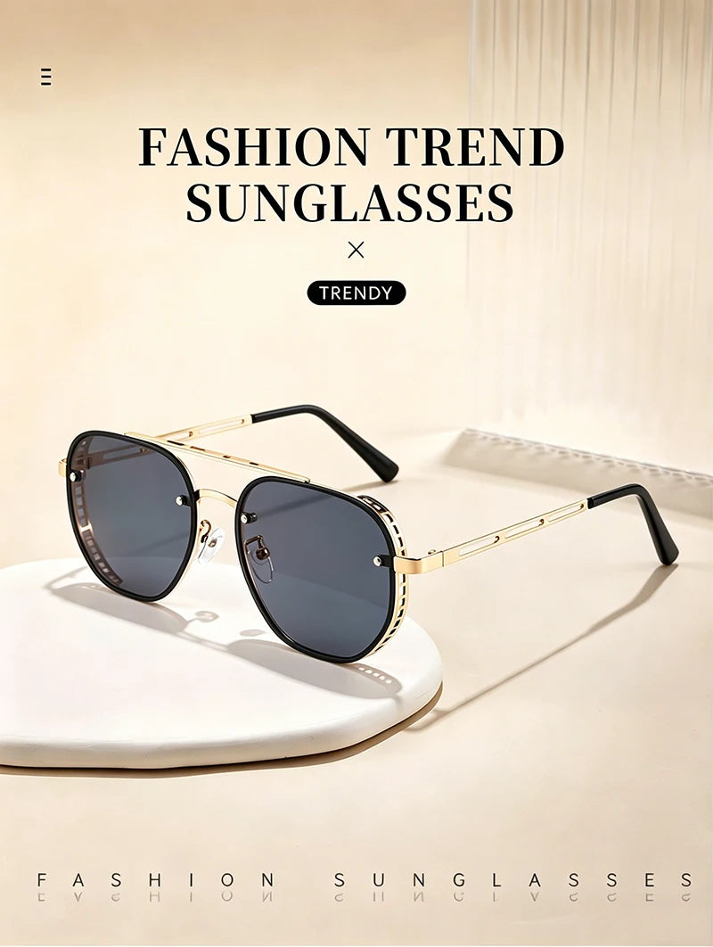Fashionable New Style Sunglasses Trendy Outdoor Sun Protection Travel Glasses High-end Sun-shading Glasses8820