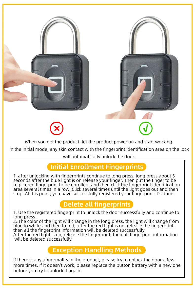 IP67 Waterproof Fingerprint Door Lock Button Cabinet Lock Gym Wardrobe Door Tuya Smart Password Padlock Electronic Door Lock
