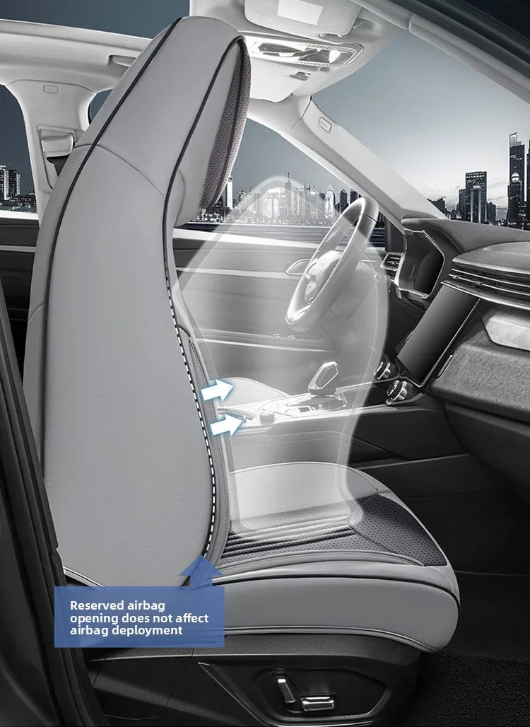 Universal Sporty Seat Luxury Car Seat Full Cover Perforated Breathable Leather Sedan SUV. Cushion Car Seat Full Cover Protection